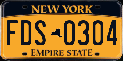 NY license plate FDS0304