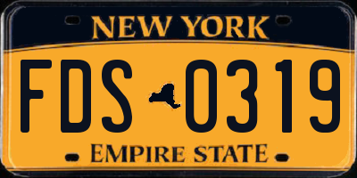 NY license plate FDS0319