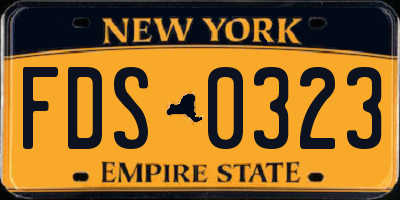NY license plate FDS0323