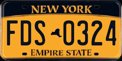 NY license plate FDS0324
