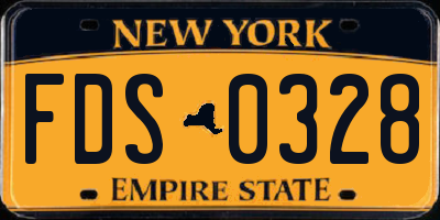 NY license plate FDS0328