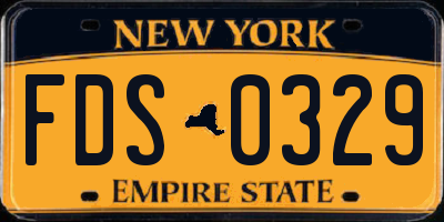 NY license plate FDS0329