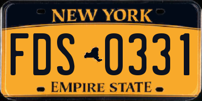 NY license plate FDS0331