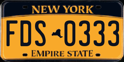 NY license plate FDS0333