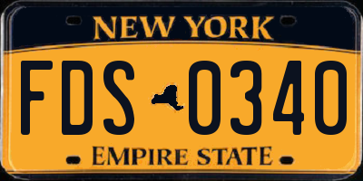 NY license plate FDS0340