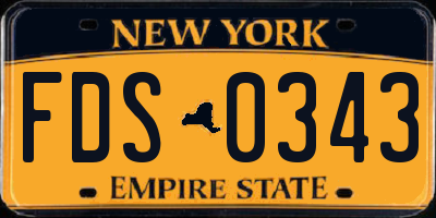 NY license plate FDS0343