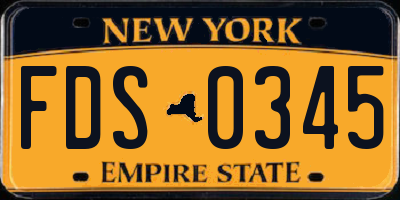 NY license plate FDS0345