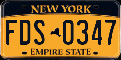 NY license plate FDS0347