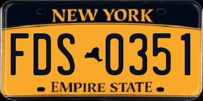 NY license plate FDS0351