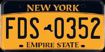NY license plate FDS0352