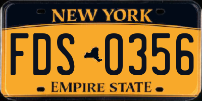 NY license plate FDS0356