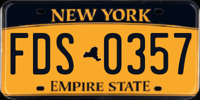 NY license plate FDS0357