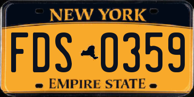 NY license plate FDS0359