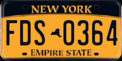 NY license plate FDS0364
