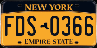 NY license plate FDS0366