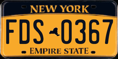 NY license plate FDS0367