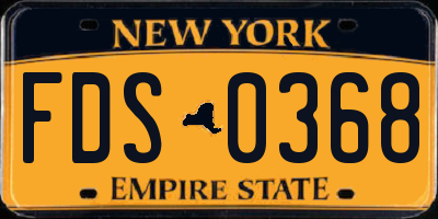 NY license plate FDS0368