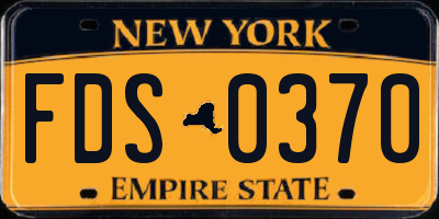 NY license plate FDS0370