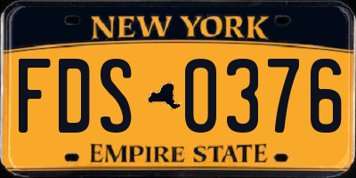 NY license plate FDS0376
