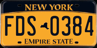 NY license plate FDS0384