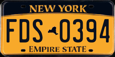 NY license plate FDS0394