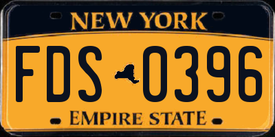 NY license plate FDS0396