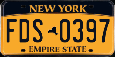 NY license plate FDS0397