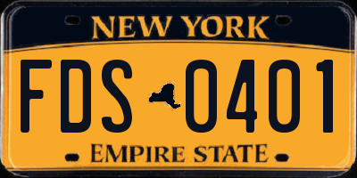 NY license plate FDS0401