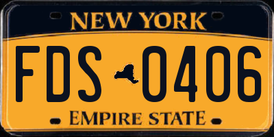 NY license plate FDS0406