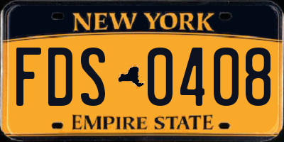 NY license plate FDS0408