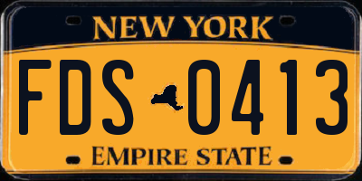 NY license plate FDS0413