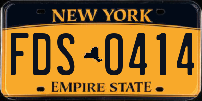 NY license plate FDS0414