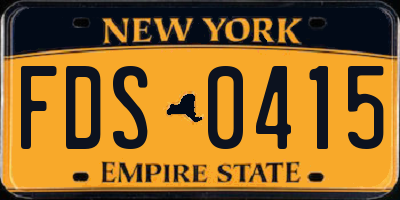 NY license plate FDS0415