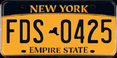 NY license plate FDS0425