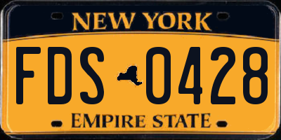 NY license plate FDS0428