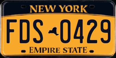 NY license plate FDS0429