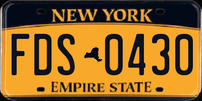 NY license plate FDS0430