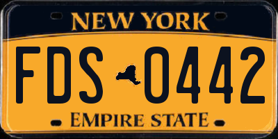 NY license plate FDS0442