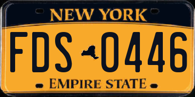 NY license plate FDS0446
