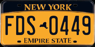 NY license plate FDS0449