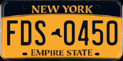 NY license plate FDS0450
