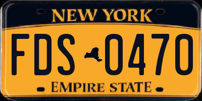 NY license plate FDS0470