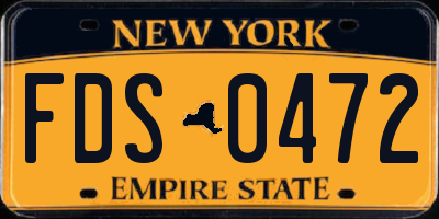 NY license plate FDS0472