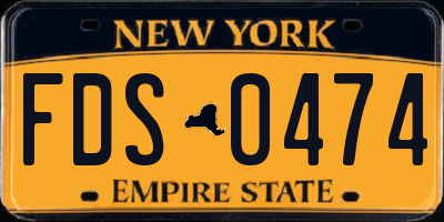 NY license plate FDS0474