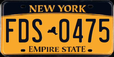 NY license plate FDS0475