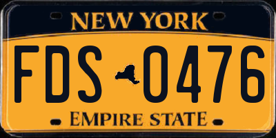 NY license plate FDS0476
