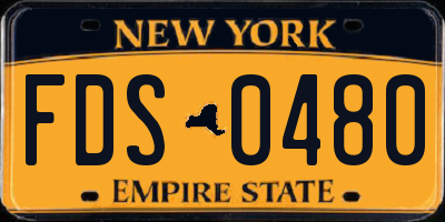 NY license plate FDS0480