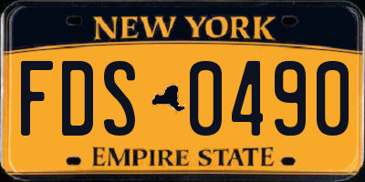 NY license plate FDS0490