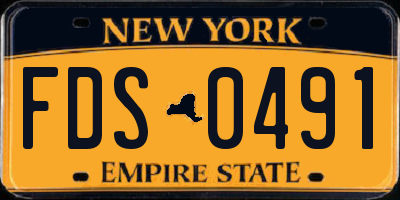 NY license plate FDS0491