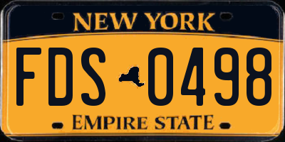NY license plate FDS0498